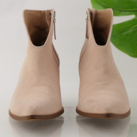 Linea Paolo Womens Westly Boot Size 8.5 Blush Suede Block Heel Pointed Bootie - Picture 2 of 12